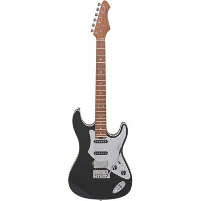 Aria Pro II Hot Rod Collection 714-GTR Black Electric Guitar with Aluminium Pickguard Aria Pro II Hot Rod Collection 714-GTR Black Electric Guitar with Aluminium Pickguard