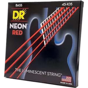 DR Strings NRB6-30 Neon Red fluorescent bass guitar strings DR Strings NRB6-30 Neon Red fluorescent bass guitar strings