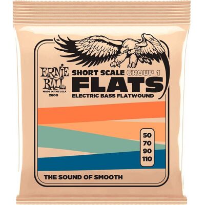 Ernie Ball 2800 Flats Short Scale Group 1 50 - 110 Flatwound Bass Guitar Strings Ernie Ball 2800 Flats Short Scale Group 1 50 - 110 Flatwound Bass Guitar Strings