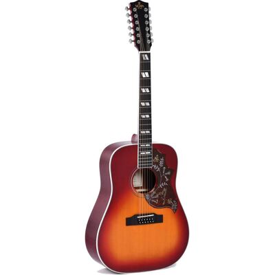 Sigma Guitars DM12-SG5 Vintage Cherry Sunburst Gloss 12-String Electro-Acoustic Guitar with Soft Case Sigma Guitars DM12-SG5 Vintage Cherry Sunburst Gloss 12-String Electro-Acoustic Guitar with Soft Case