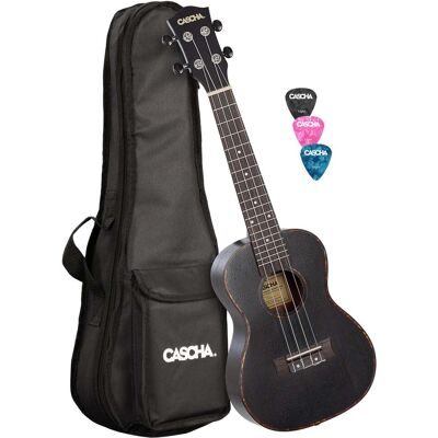 Cascha HH 2300L Left-Handed Concert Ukulele with Gig Bag (Black) Cascha HH 2300L Left-Handed Concert Ukulele with Gig Bag (Black)