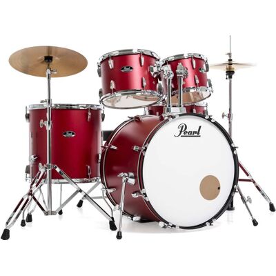 Pearl RS525SC/C747 Roadshow Matte Red Drum Kit + Cymbals Pearl RS525SC/C747 Roadshow Matte Red Drum Kit + Cymbals