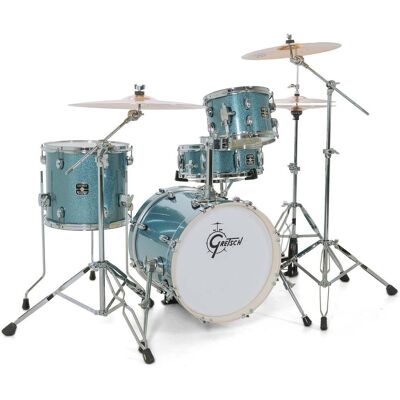 Gretsch Drums GE4S464BS Energy Street Kit Blue Sparkle 4-Piece Bebop Shell Set with Snare Drum Gretsch Drums GE4S464BS Energy Street Kit Blue Sparkle 4-Piece Bebop Shell Set with Snare Drum