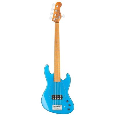 Sadowsky MetroExpress Vintage M Bass Roasted Maple Solid Ocean Blue Metallic High Polish 5-string bass guitar with gig bag Sadowsky MetroExpress Vintage M Bass Roasted Maple Solid Ocean Blue Metallic High Polish 5-string bass guitar with gig bag