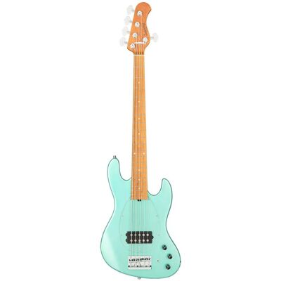 Sadowsky MetroExpress Vintage M Bass Roasted Maple Solid Sage Green Metallic High Polish 5-string bass guitar with gig bag Sadowsky MetroExpress Vintage M Bass Roasted Maple Solid Sage Green Metallic High Polish 5-string bass guitar with gig bag