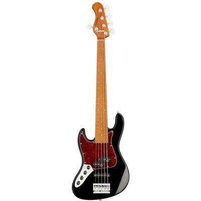 Sadowsky MetroExpress Hybrid P/J Bass Roasted Maple Solid Black High Polish left-handed 5-string bass guitar with gig bag Sadowsky MetroExpress Hybrid P/J Bass Roasted Maple Solid Black High Polish left-handed 5-string bass guitar with gig bag