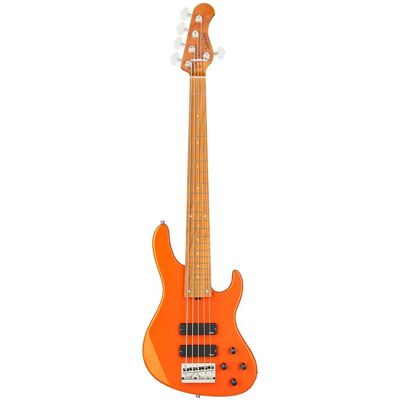 Sadowsky MetroExpress 24-5 Modern Roasted Maple Solid Candy Apple Orange Metallic High Polish 5-string bass guitar with gig bag Sadowsky MetroExpress 24-5 Modern Roasted Maple Solid Candy Apple Orange Metallic High Polish 5-string bass guitar with gig bag