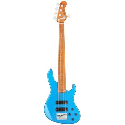 Sadowsky MetroExpress 24-5 Modern Roasted Maple Solid Ocean Blue Metallic High Polish 5-string bass guitar with gig bag Sadowsky MetroExpress 24-5 Modern Roasted Maple Solid Ocean Blue Metallic High Polish 5-string bass guitar with gig bag