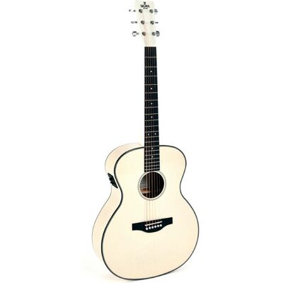 Sigma Guitars GM-1E-MFW Metallic Flake White electric-acoustic western guitar Sigma Guitars GM-1E-MFW Metallic Flake White electric-acoustic western guitar