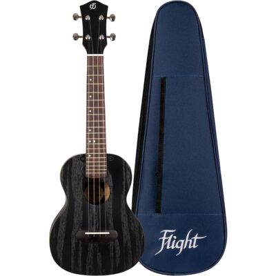 Flight Supernatural Series DUC 400 Ash Black concert ukulele with gig bag Flight Supernatural Series DUC 400 Ash Black concert ukulele with gig bag