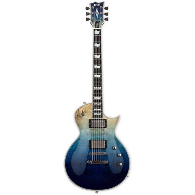 ESP E-II Eclipse Blue Natural Fade Buckeye Burl with Case ESP E-II Eclipse Blue Natural Fade Buckeye Burl with Case