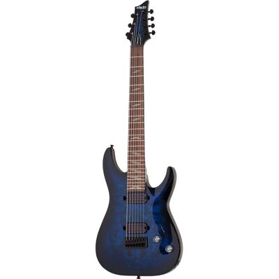 Schecter Omen Elite-7 See-Thru Blue Burst Electric Guitar Schecter Omen Elite-7 See-Thru Blue Burst Electric Guitar
