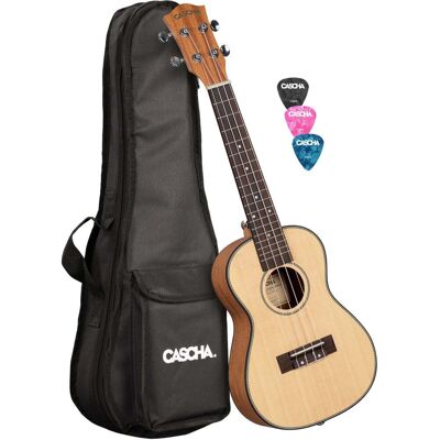Cascha HH 2151L Left-Handed Solid Soundboard Concert Ukulele Pack Cascha HH 2151L Left-Handed Solid Soundboard Concert Ukulele Pack