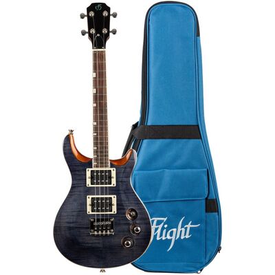 Flight Rock Series Vanguard Transparent Black Electric Tenor Ukulele with Gig Bag Flight Rock Series Vanguard Transparent Black Electric Tenor Ukulele with Gig Bag