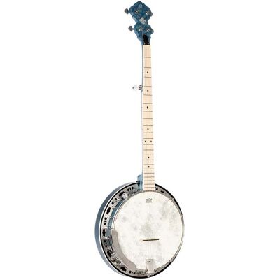 Ortega Falcon Series 5-string Banjo Transparent Blue Electro-Acoustic with Gig Bag Ortega Falcon Series 5-string Banjo Transparent Blue Electro-Acoustic with Gig Bag