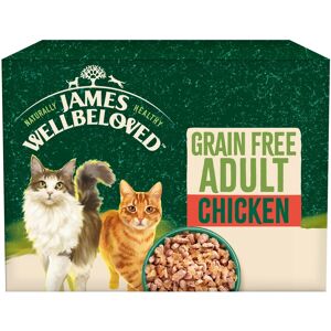 JAMES WELLBELOVED Adult Chicken in Jelly Grain Free Wet Cat Food Pouches - 48 x 85g JAMES WELLBELOVED Adult Chicken in Jelly Grain Free Wet Cat Food Pouches - 48 x 85g