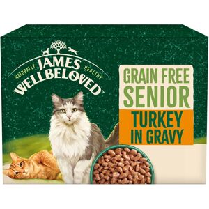 JAMES WELLBELOVED Senior Turkey in Gravy Grain Free Wet Cat Food Pouches - 48 x 85g JAMES WELLBELOVED Senior Turkey in Gravy Grain Free Wet Cat Food Pouches - 48 x 85g