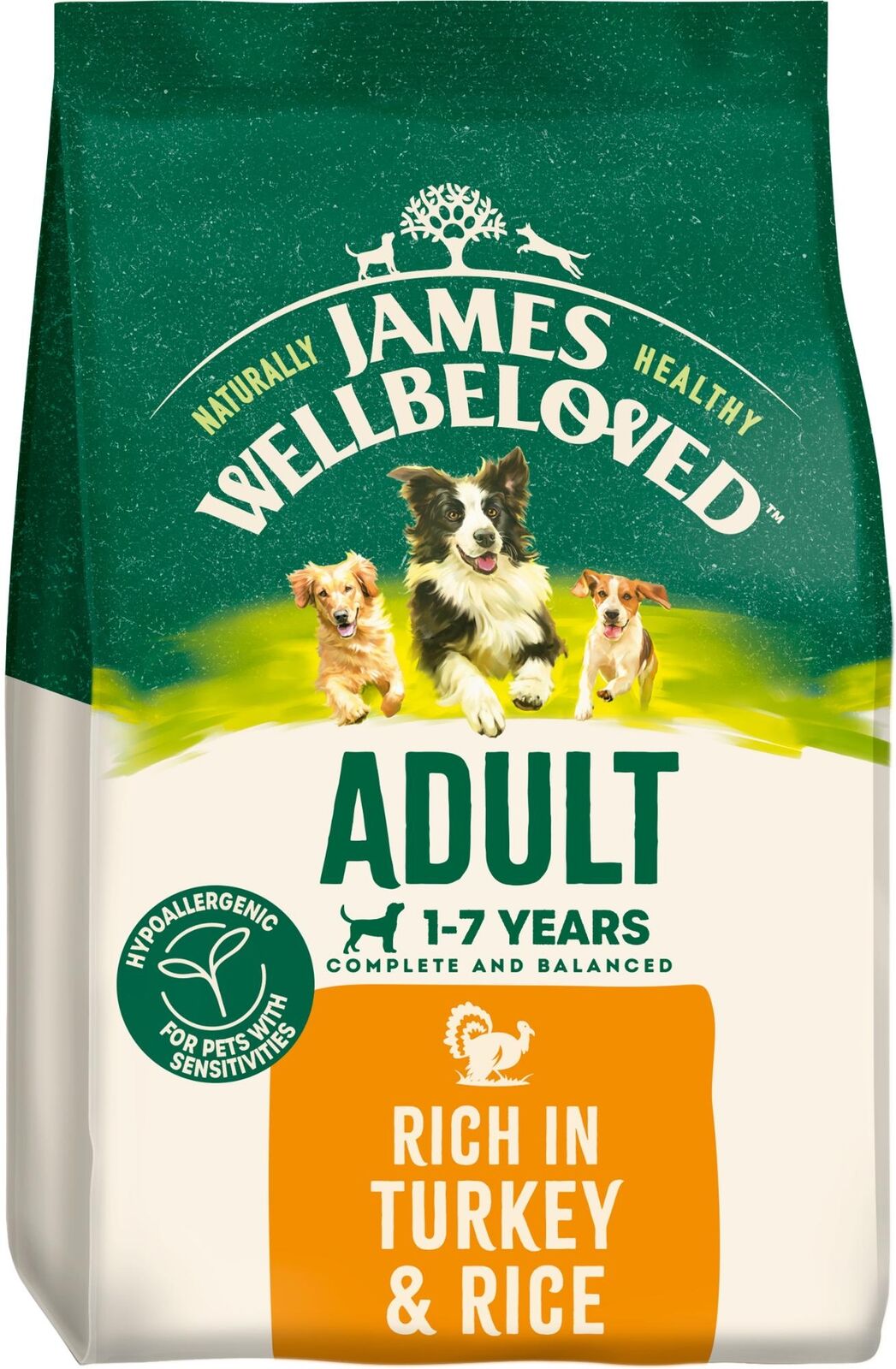 JAMES WELLBELOVED Adult Turkey & Rice Dry Dog Food - 15kg