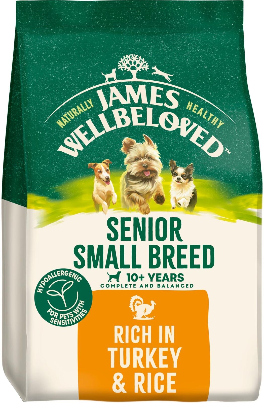 JAMES WELLBELOVED Senior Turkey & Rice Small Breed Dry Dog Food - 4.5kg