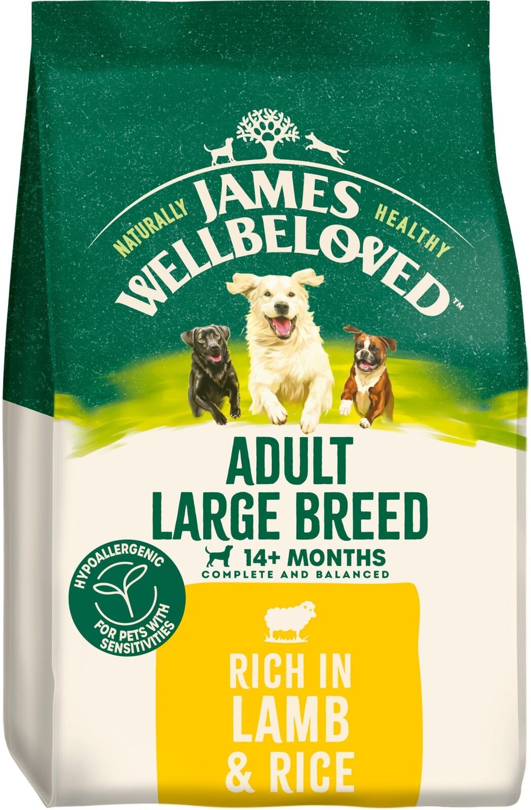 JAMES WELLBELOVED Adult Lamb & Rice Large Breed Dry Dog Food - 15kg