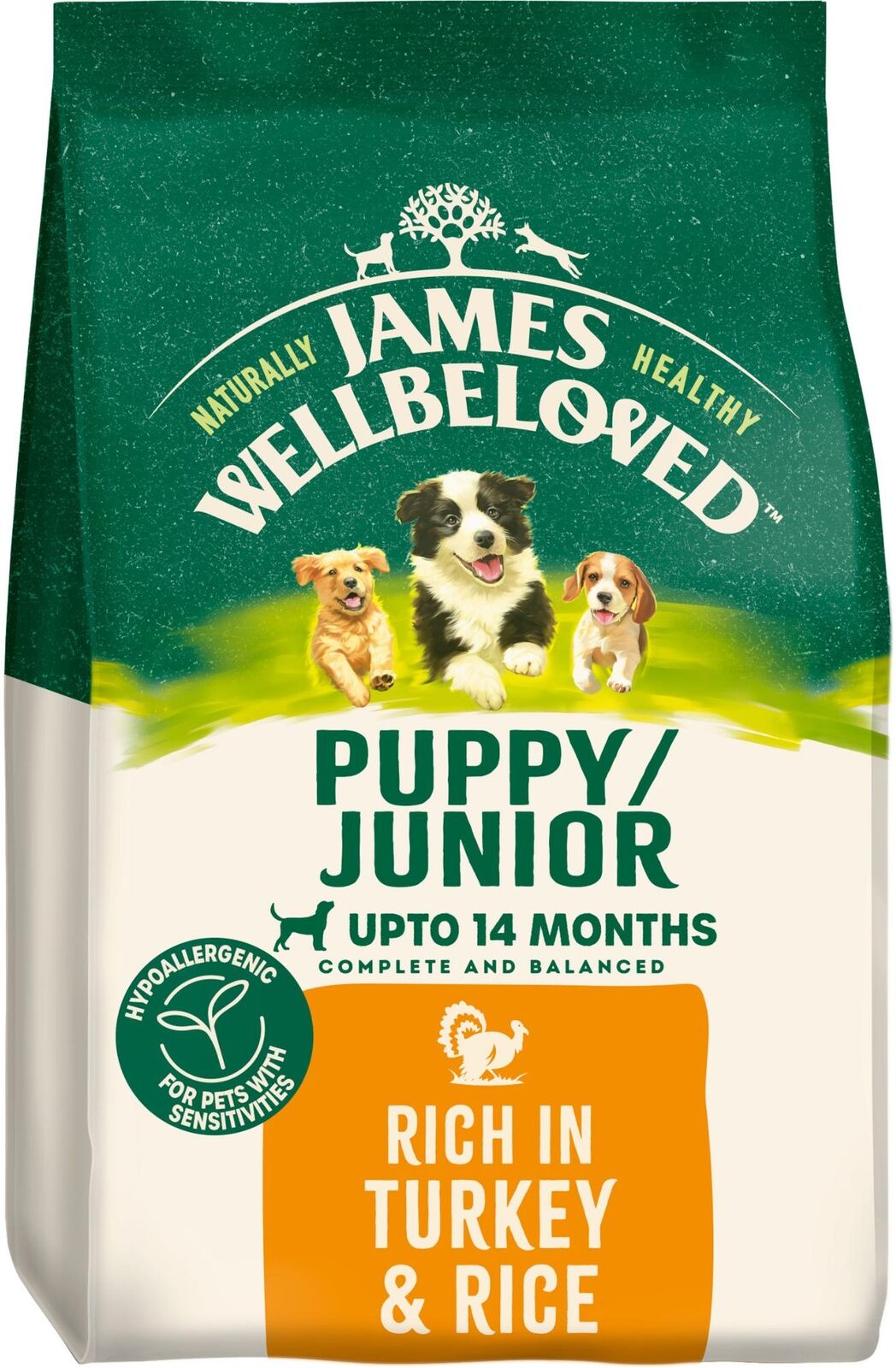 JAMES WELLBELOVED Puppy Turkey & Rice Dry Dog Food - 12kg