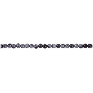 Cooksongold Snowflake Obsidian Semi Precious Round Beads 6mm,16" Strand Cooksongold Snowflake Obsidian Semi Precious Round Beads 6mm,16" Strand