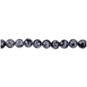 Cooksongold Snowflake Obsidian Semi Precious Round Beads 10mm,16" Strand Cooksongold Snowflake Obsidian Semi Precious Round Beads 10mm,16" Strand