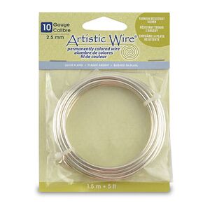 Beadalon Artistic Wire 10 Gauge Silver Plated 2.5mm X 1.5m Beadalon Artistic Wire 10 Gauge Silver Plated 2.5mm X 1.5m