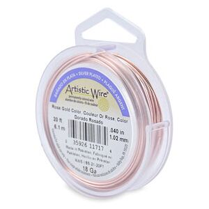 Beadalon Artistic Wire 18 Gauge Silver Plated Rose Gold Colour 1.0mm X 6.1m Beadalon Artistic Wire 18 Gauge Silver Plated Rose Gold Colour 1.0mm X 6.1m