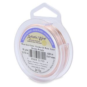 Beadalon Artistic Wire 24 Gauge Silver Plated Rose Gold Colour 0.51mm X 13.7m Beadalon Artistic Wire 24 Gauge Silver Plated Rose Gold Colour 0.51mm X 13.7m