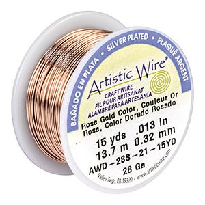 Beadalon Artistic Wire 28 Gauge Silver Plated Rose Gold Colour 0.32mm X 13.7m Beadalon Artistic Wire 28 Gauge Silver Plated Rose Gold Colour 0.32mm X 13.7m