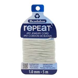 Beadalon rePEaT 100% Recycled Braided Cord, 8 Strand, 1mm X 5m, Cloud Beadalon rePEaT 100% Recycled Braided Cord, 8 Strand, 1mm X 5m, Cloud