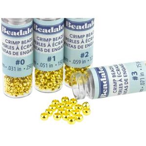 Base Metal Crimp Bead Variety Set 0-3 Gold Tone Beadalon Base Metal Crimp Bead Variety Set 0-3 Gold Tone Beadalon
