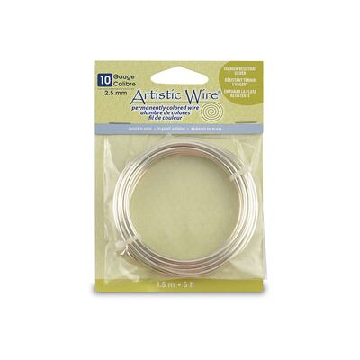 Beadalon Artistic Wire 10 Gauge Silver Plated 2.5mm X 1.5m Beadalon Artistic Wire 10 Gauge Silver Plated 2.5mm X 1.5m
