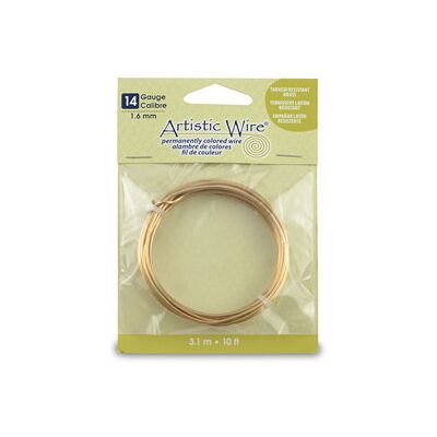 Beadalon Artistic Wire 14 Gauge Tarnish Resistant Brass 1.6mm X 3.1m Beadalon Artistic Wire 14 Gauge Tarnish Resistant Brass 1.6mm X 3.1m
