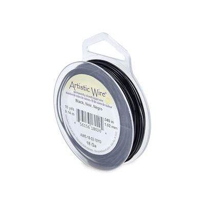 Beadalon Artistic Wire 18 Gauge Black 1.0mm X 9.1m Beadalon Artistic Wire 18 Gauge Black 1.0mm X 9.1m