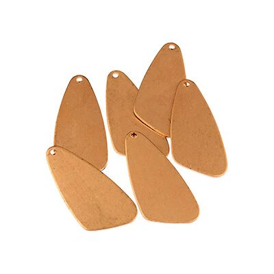 Cooksongold Copper Blanks Off Centre Drop Pack of 6 39mm X 19mm Cooksongold Copper Blanks Off Centre Drop Pack of 6 39mm X 19mm