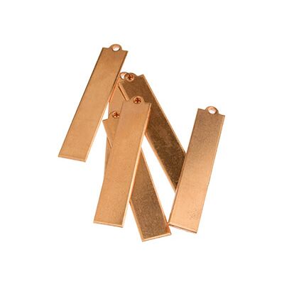 Cooksongold Copper Blanks Long Rectangle Tag Pack of 6 40mm X 8mm Cooksongold Copper Blanks Long Rectangle Tag Pack of 6 40mm X 8mm