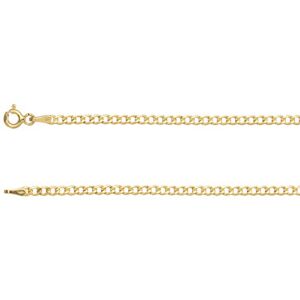 Cooksongold 9ct Yellow Gold 2.6mm Diamond Cut Flat Hollow Curb Chain 18"/45cm Hallmarked Cooksongold 9ct Yellow Gold 2.6mm Diamond Cut Flat Hollow Curb Chain 18"/45cm Hallmarked