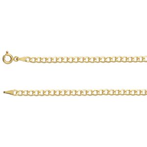 Cooksongold 9ct Yellow Gold 3.3mm Diamond Cut Flat Hollow Curb Chain 18"/45cm Hallmarked Cooksongold 9ct Yellow Gold 3.3mm Diamond Cut Flat Hollow Curb Chain 18"/45cm Hallmarked