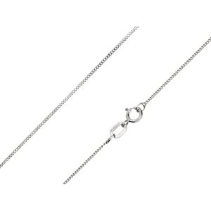 Cooksongold 9ct White Gold 0.8mm Diamond Cut Curb Chain 18"/45cm Hallmarked Cooksongold 9ct White Gold 0.8mm Diamond Cut Curb Chain 18"/45cm Hallmarked