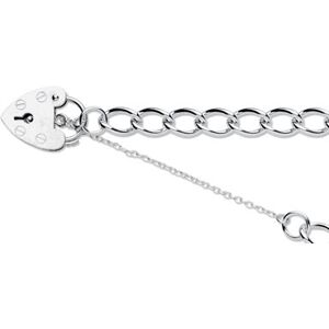 Cooksongold Sterling Silver 7.0mm Curb Bracelet 7.5"/19cm Padlock & Safety Chain Hallmarked Cooksongold Sterling Silver 7.0mm Curb Bracelet 7.5"/19cm Padlock & Safety Chain Hallmarked