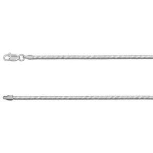 Cooksongold Sterling Silver 1.6mm Diamond Cut Round Snake Chain 16"/40cm Unhallmarked 100% Recycled Silver Cooksongold Sterling Silver 1.6mm Diamond Cut Round Snake Chain 16"/40cm Unhallmarked 100% Recycled Silver