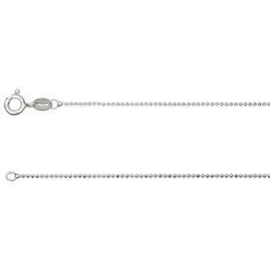 Cooksongold Sterling Silver 1.0mm Diamond Cut Ball Chain 16"/40cm Unhallmarked 100% Recycled Silver Cooksongold Sterling Silver 1.0mm Diamond Cut Ball Chain 16"/40cm Unhallmarked 100% Recycled Silver