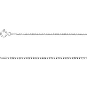 Cooksongold Sterling Silver 1.2mm Diamond Cut Ball Chain 18"/45cm Unhallmarked 100% Recycled Silver Cooksongold Sterling Silver 1.2mm Diamond Cut Ball Chain 18"/45cm Unhallmarked 100% Recycled Silver