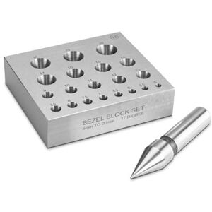 Cooksongold Round Bezel/collet Forming Block With 20 Holes And 17 Degree Angle Punch Included Cooksongold Round Bezel/collet Forming Block With 20 Holes And 17 Degree Angle Punch Included