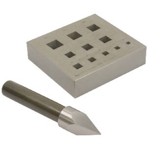 Cooksongold Square 17 Degree, Plate And Punch, 4-14mm With Square Corners Cooksongold Square 17 Degree, Plate And Punch, 4-14mm With Square Corners
