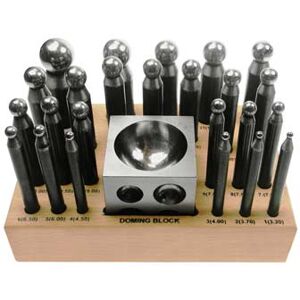 Cooksongold Doming Set, Square Block And 24 Punches Cooksongold Doming Set, Square Block And 24 Punches