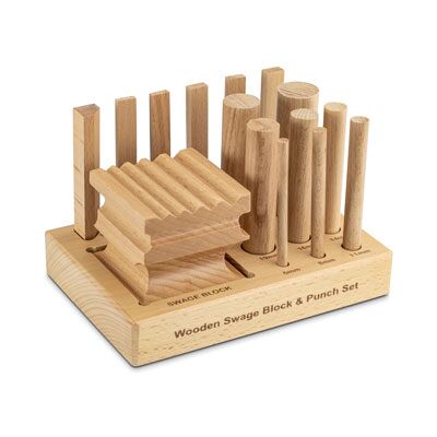 Cooksongold Wooden Swage Block And 14 Shaping Punches Cooksongold Wooden Swage Block And 14 Shaping Punches