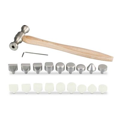 Cooksongold Planishing Hammer With 9 Steel And 9 Delrin Heads Cooksongold Planishing Hammer With 9 Steel And 9 Delrin Heads